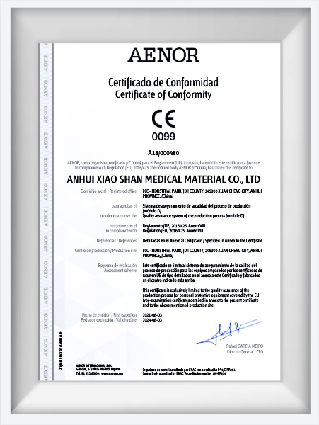 Masque de protection Certificat CE B+D